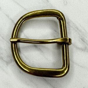 Rounded Gold Tone Simple Basic Belt Buckle